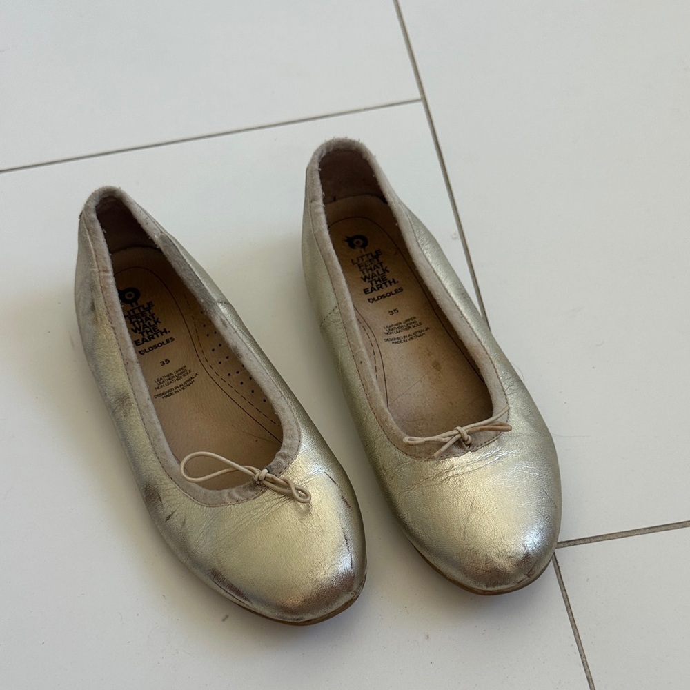 Old soles Gold Silver Ballet Flats 35